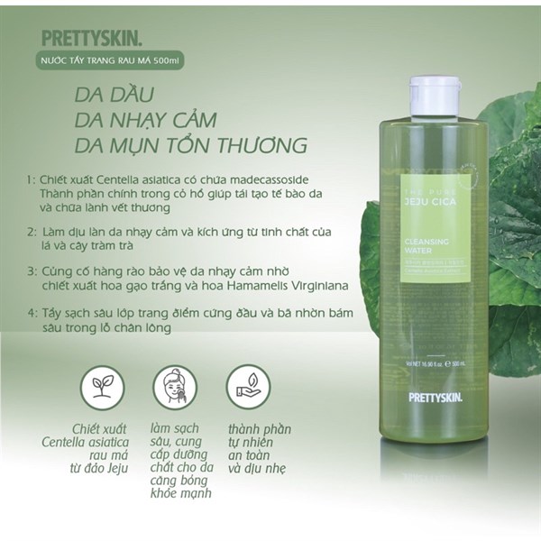 Nước  Tẩy trang rau má prettyskin